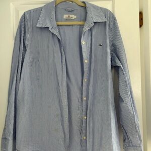 Vineyard Vines Women's Blue Pinstripe Button Down Shirt